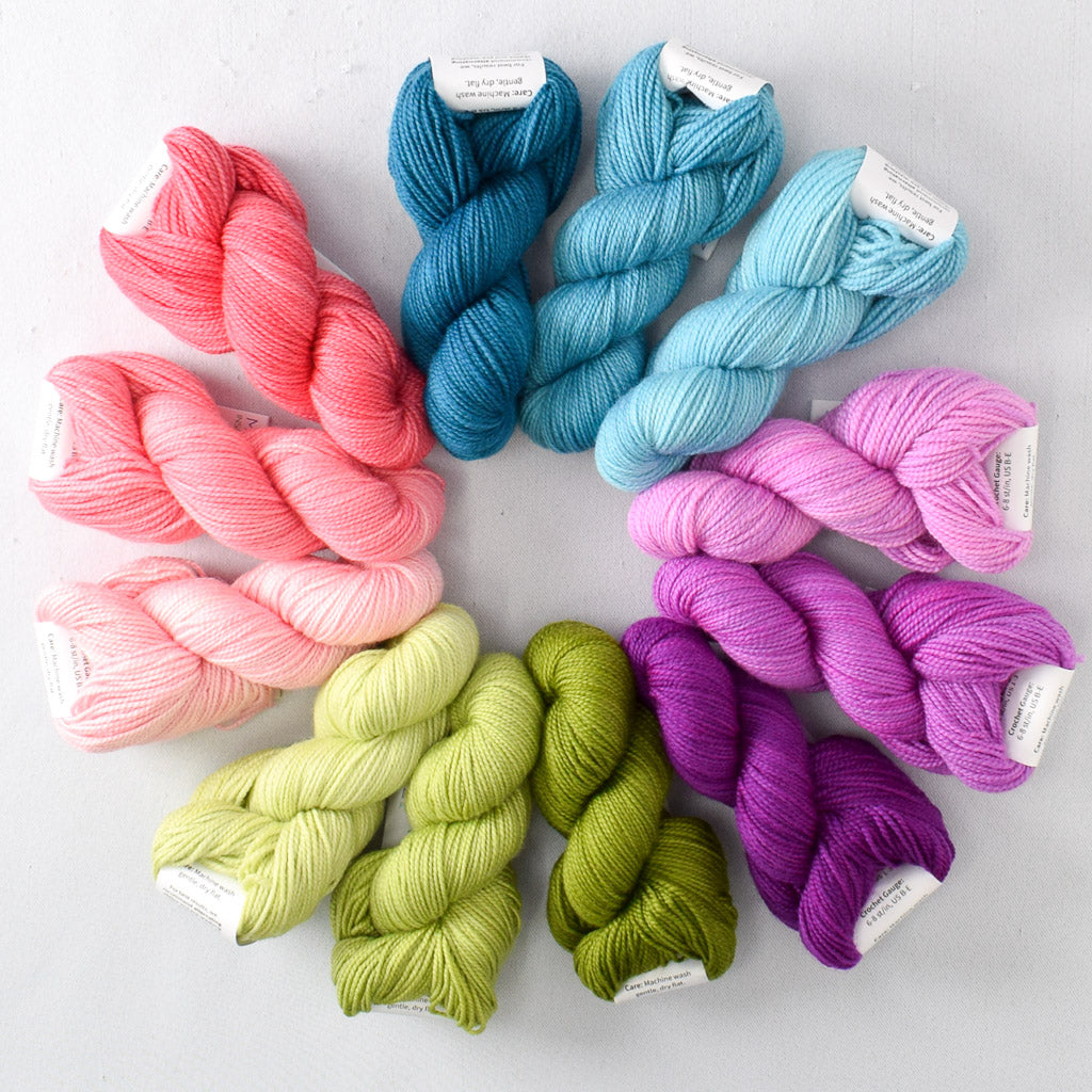 Sea Teal, Scorpio, Hops, Flamingo B - Miss Babs Crown Wools Set