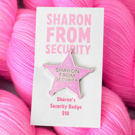 Sharon from Security Enamel Pin