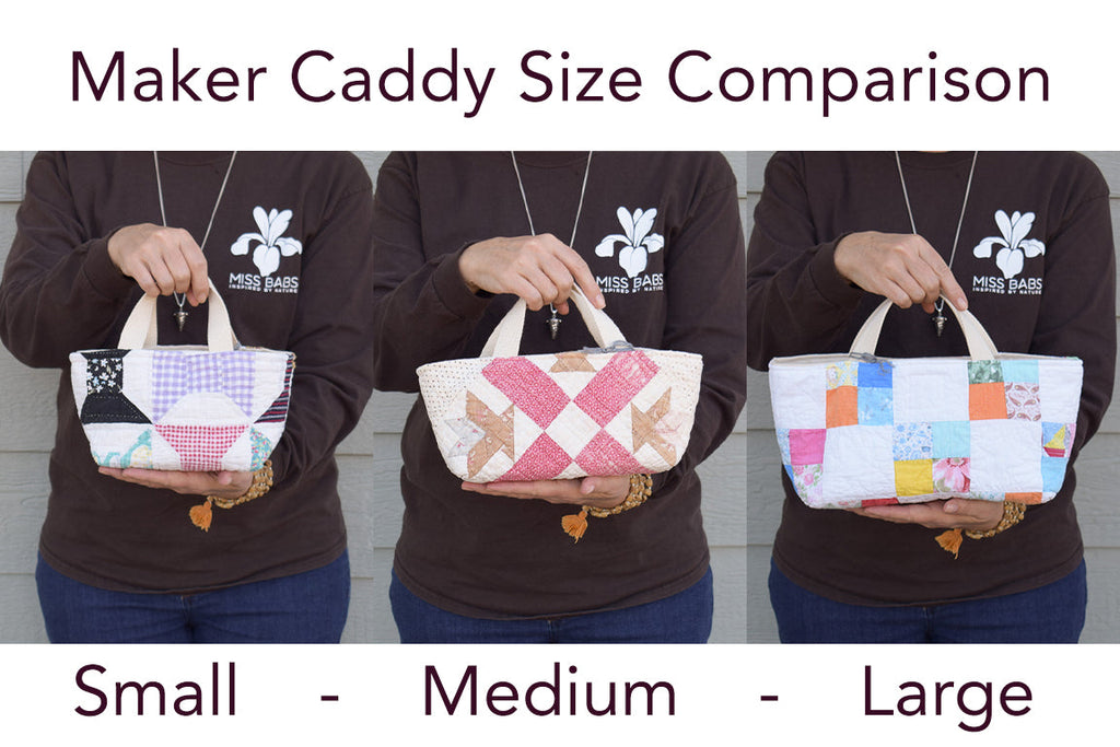 Indigo and Red Irish Chain Maker Caddy - Medium - MCM-2420: repurposed quilt Maker Caddy by m.a.b.e.l