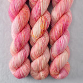 Spotted Flowers - Miss Babs Estrellita fingering weight superwash merino and Lurex yarn