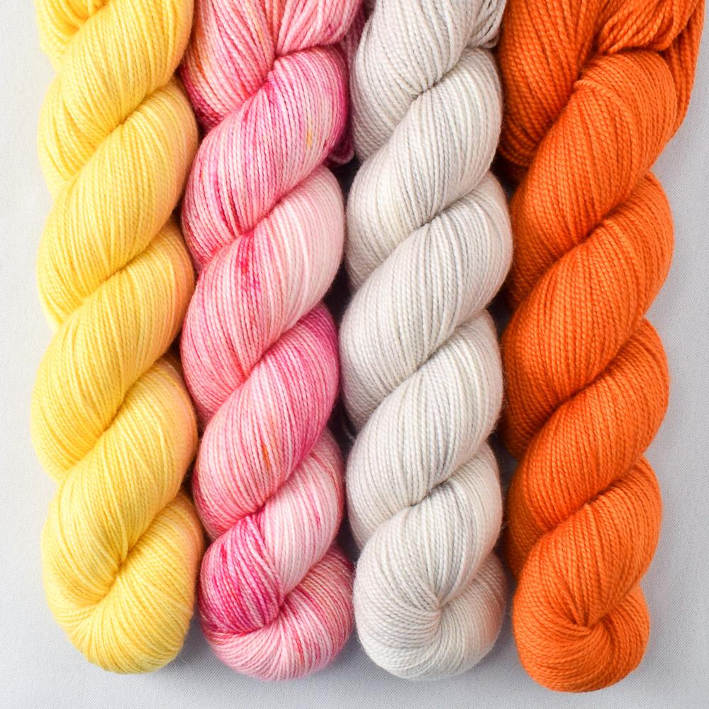 Spotted Flowers, Sunny, White Peppercorn, Zest - Miss Babs Yummy 2-Ply Quartet