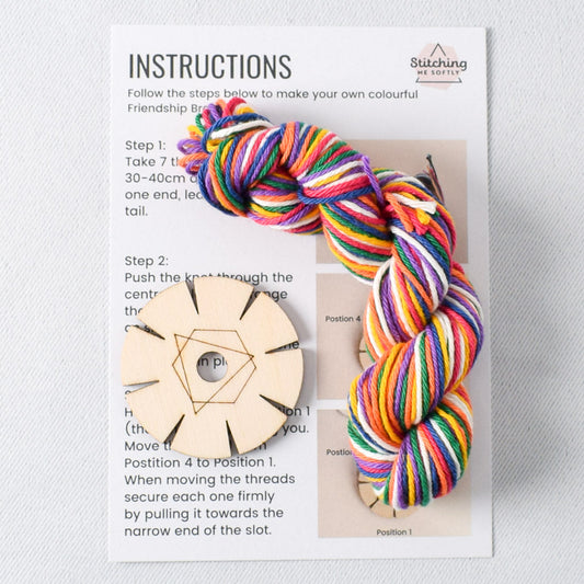 Stitching Me Softly Friendship Bracelet Kit - Bright - Miss Babs Notions