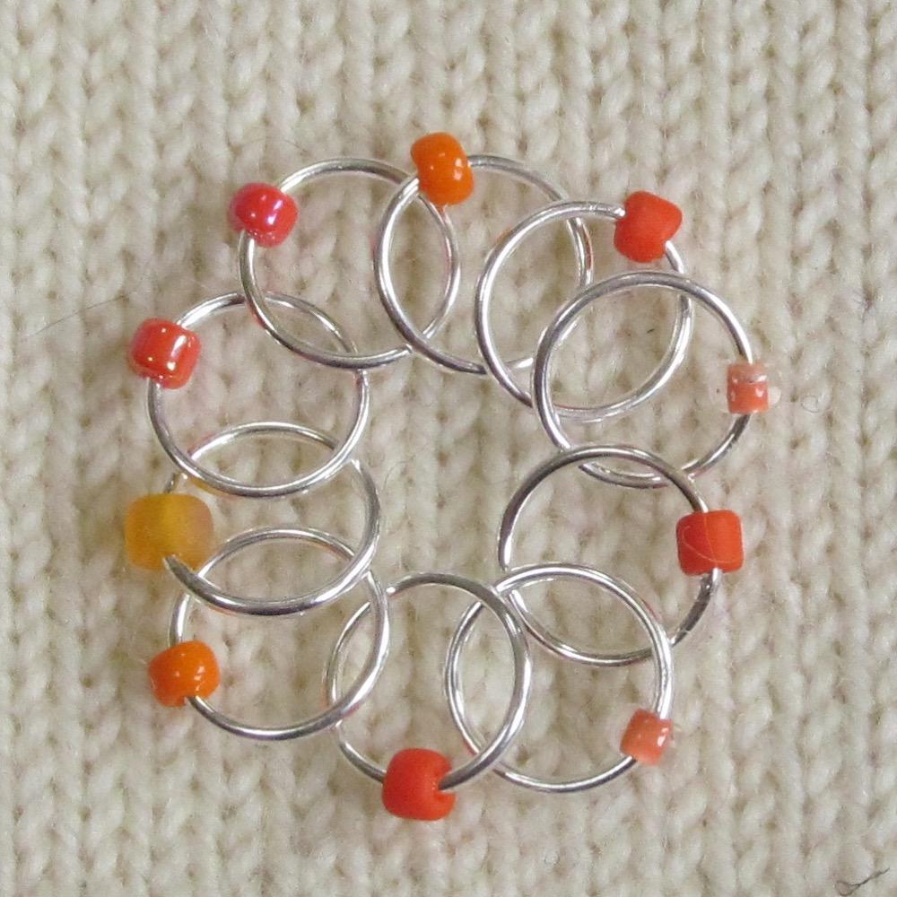 Babs' Favorite Stitch Markers - Orange