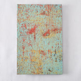 Large Handmade Journal with Teal, Red, and Yellow Print Cover