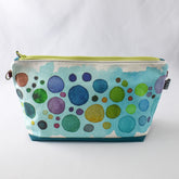 Teal with Turquoise Bubbles Bag No. 5 - The Large Zip Project Bag