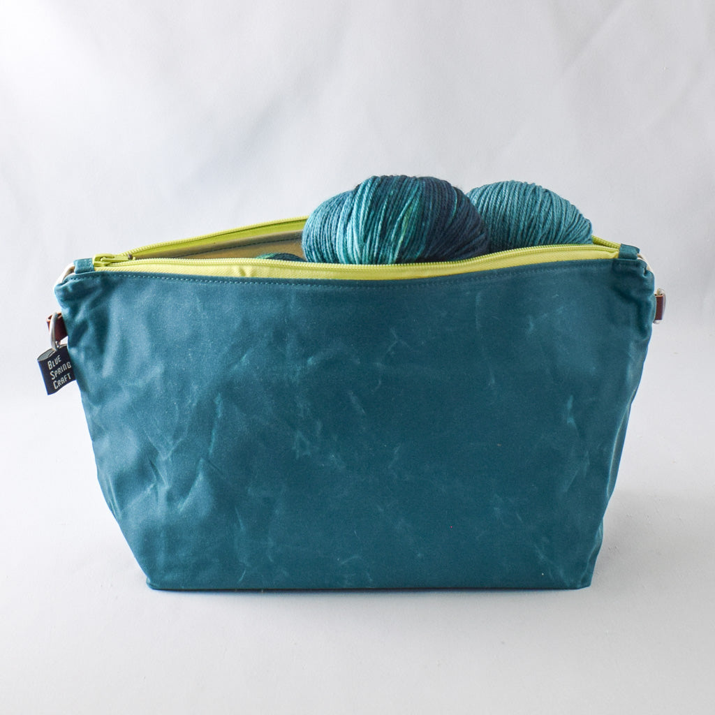 Teal with Turquoise Bubbles Bag No. 5 - The Large Zip Project Bag