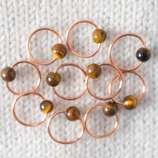 Tiger Eye Stitch Markers