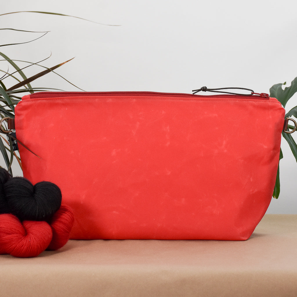 Tomato with Squares Bag No. 5 - The Large Zip Project Bag