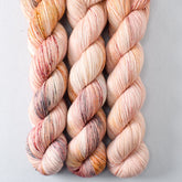 Tropical Sunset - Miss Babs Estrellita fingering weight superwash merino and Lurex yarn