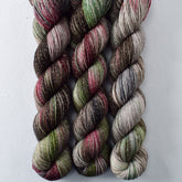 Tucked Away - Miss Babs Estrellita fingering weight superwash merino and Lurex yarn