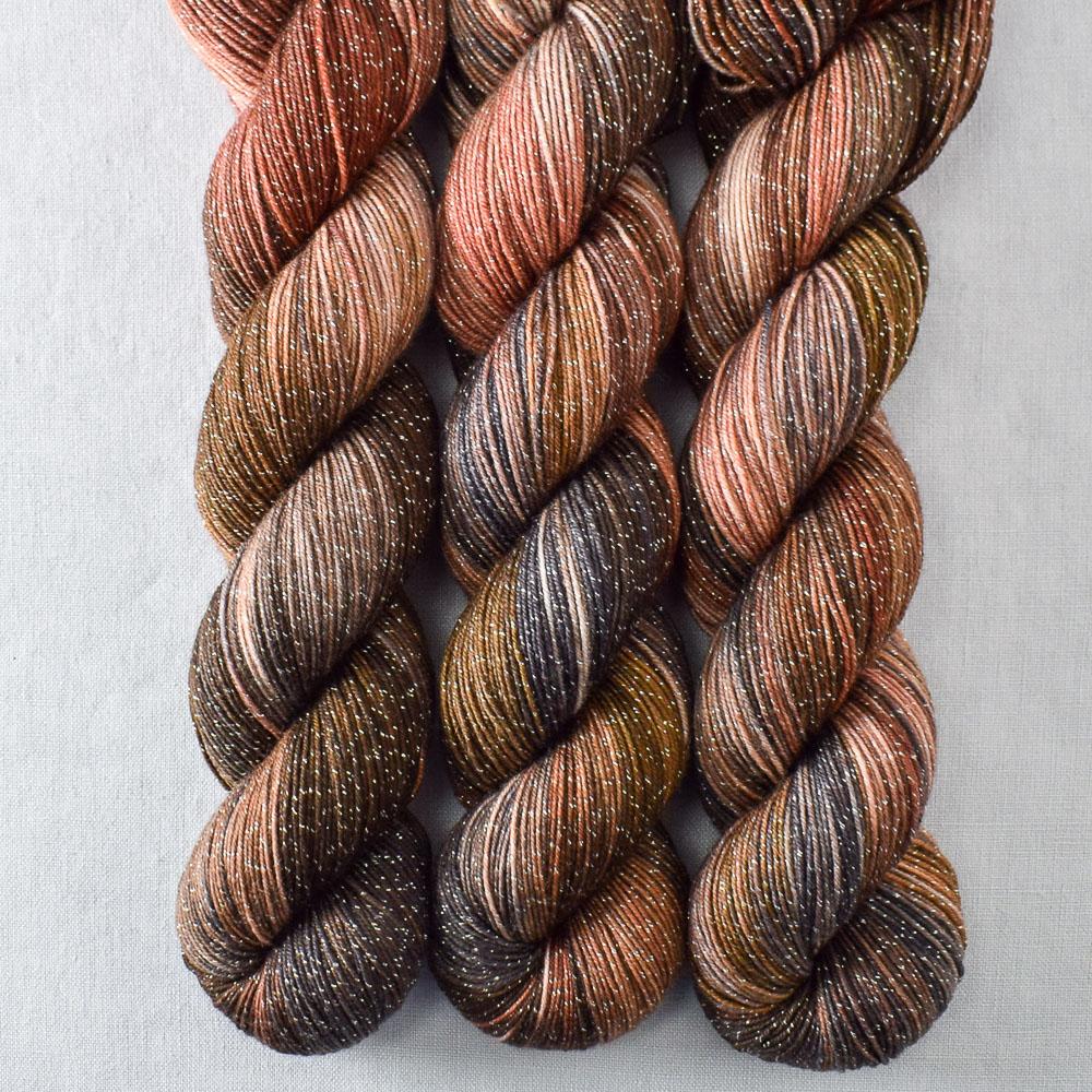 Underbrush - Miss Babs Estrellita fingering weight superwash merino and Lurex yarn