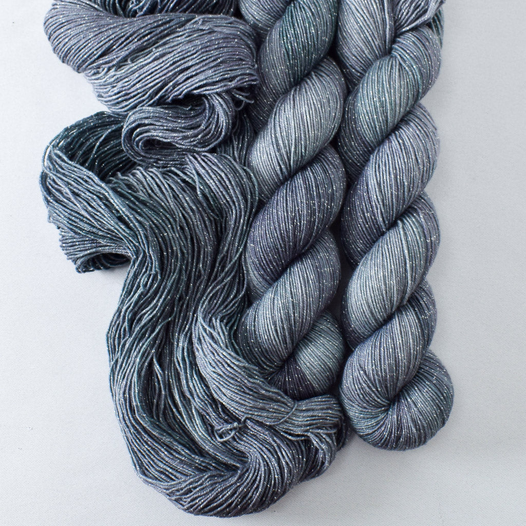 Vessel Gray - Miss Babs Estrellita fingering weight superwash merino and Lurex yarn
