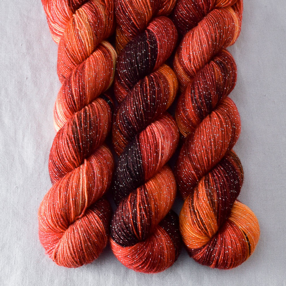 Wanna Go Crazy - Miss Babs Estrellita fingering weight superwash merino and Lurex yarn