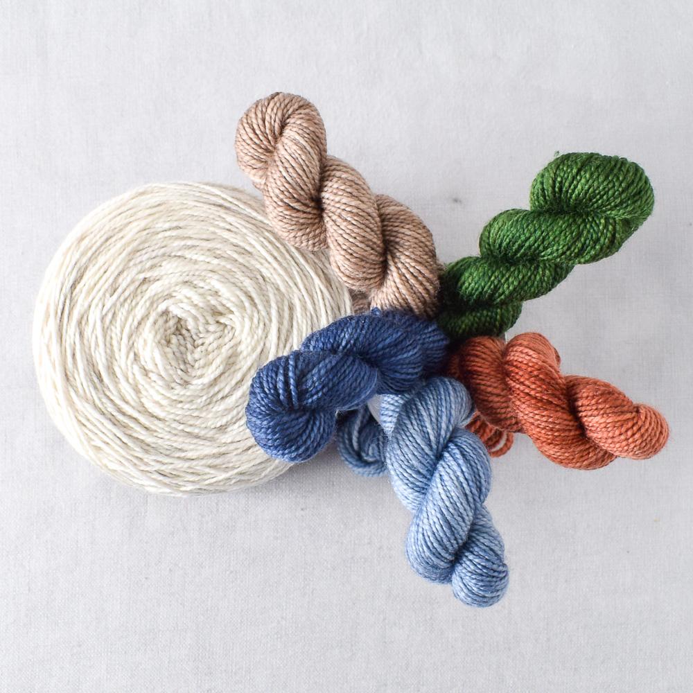 White Peppercorn with Denim, Stonewashed, Dark Parchment, Paprika, and Beanstalk - Miss Babs Leftie Set