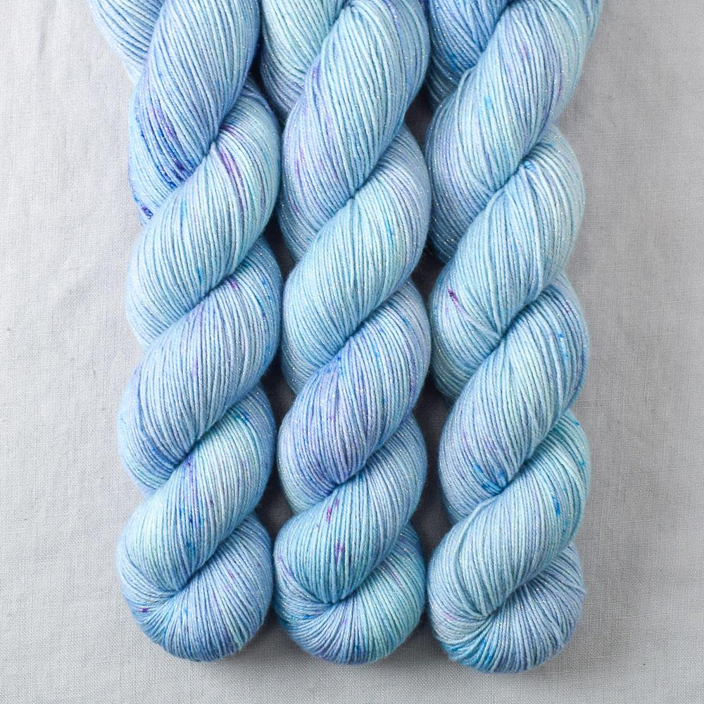 World in a Book - Miss Babs Estrellita fingering weight superwash merino and Lurex yarn